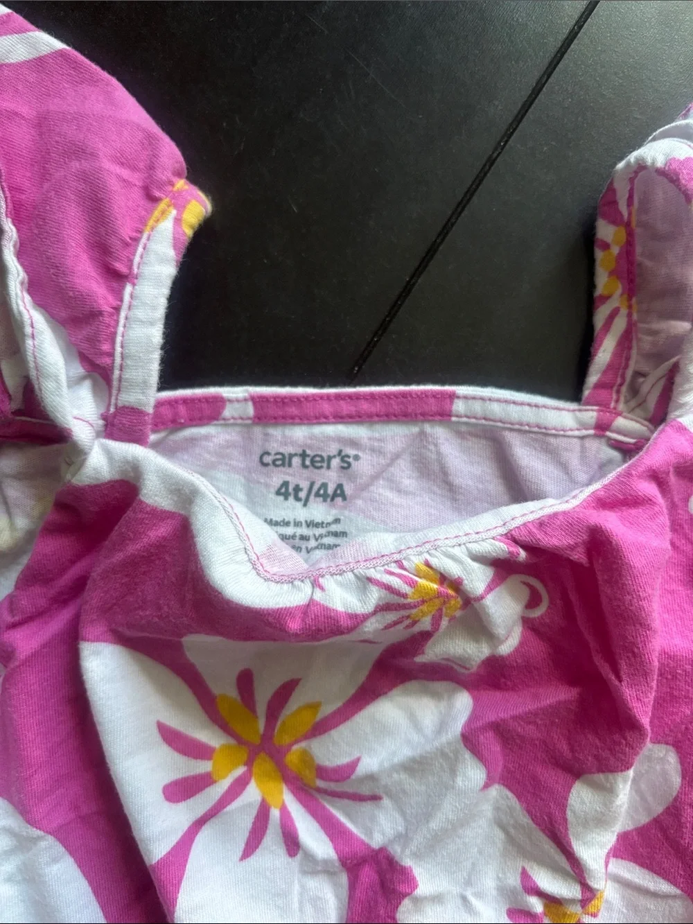 Carter's Pink and White Floral Sundress with Yellow Details